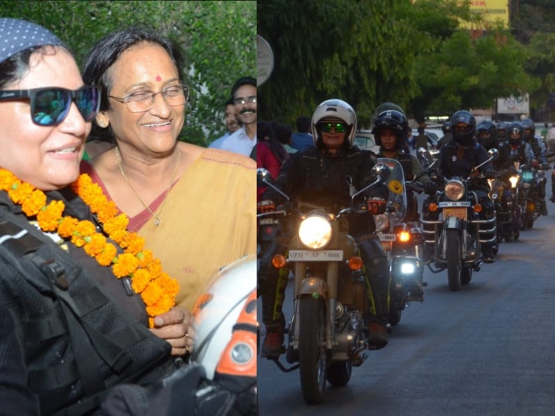 cabinet minister reeta bahuguna joshi honours lady bikers.