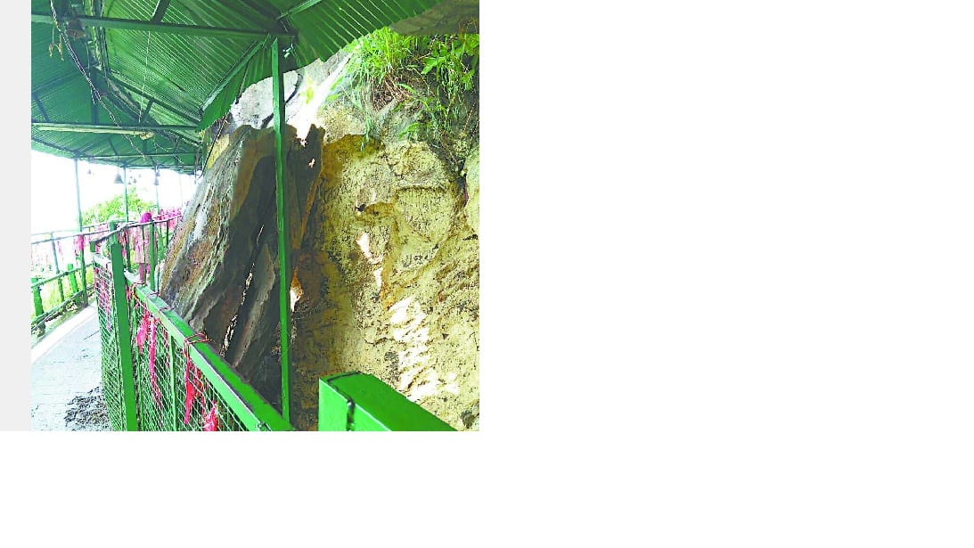 The rock near the main temple in mother Purnagiri Dham