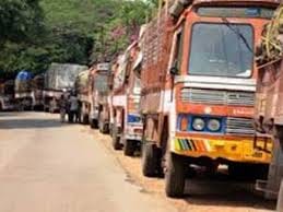 Truck crumbled on roadside driver