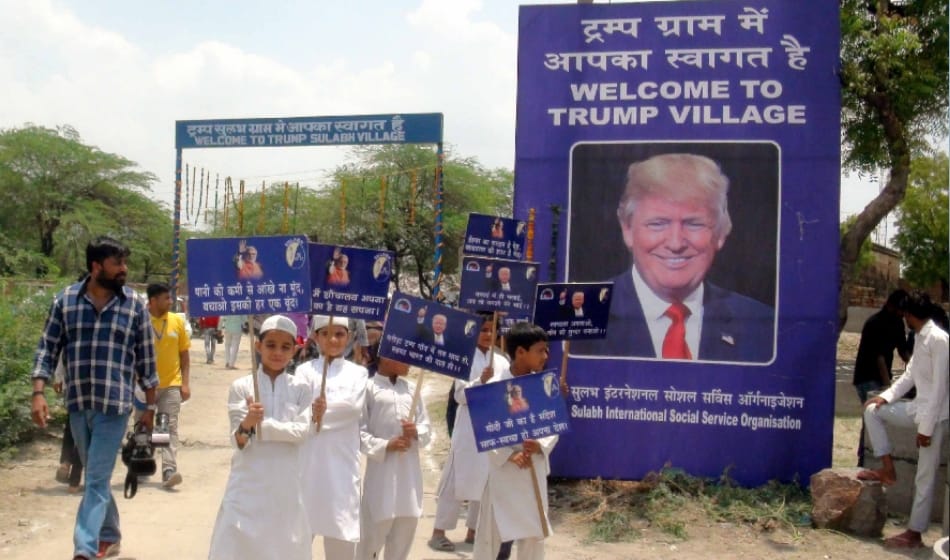 donald trump name removed from village that was adopted by sulabh international in mewat on june 23