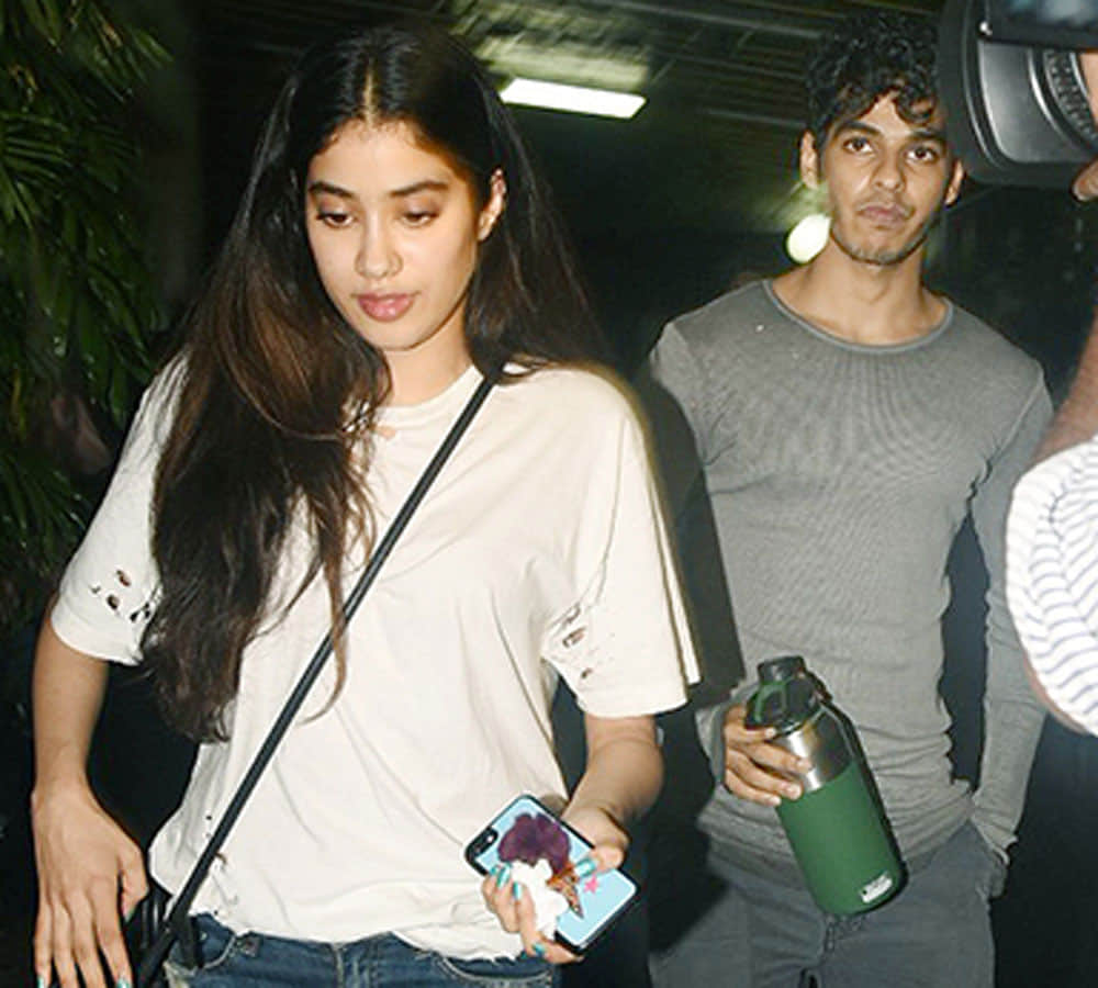 Jhanvi Kapoor and Ishaan Khattar spotted at the special screening of film Baby Driver