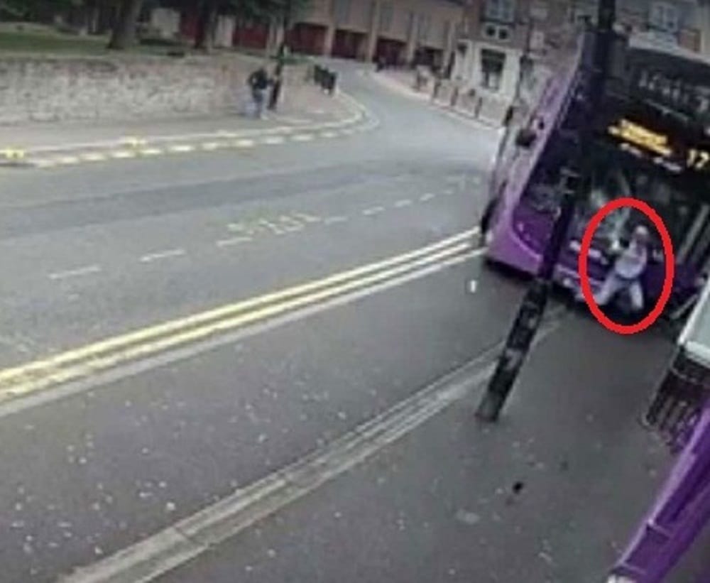 Weird News after bus hit man he gets up and walks into a bar in Reading UK
