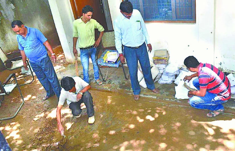 Gas bursts in office, papers destroyed