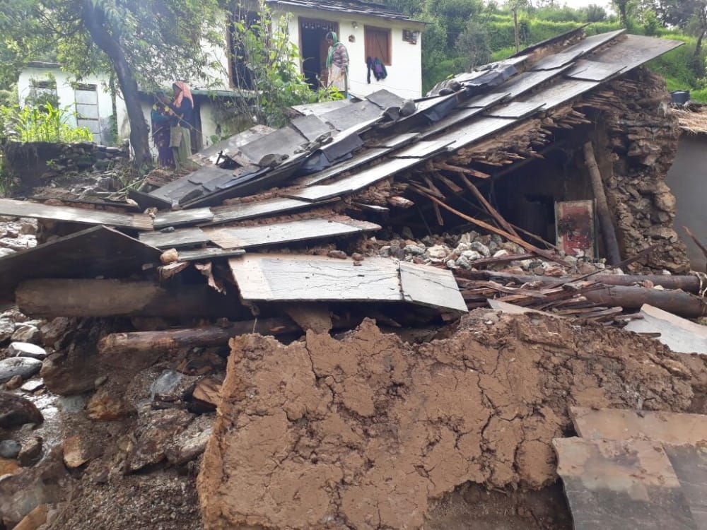 House collapse due to heavy rain in uttarakhand