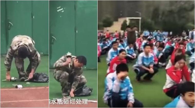 This is how Yongmao Middle School at  Guizhou china  punish for mobile phones