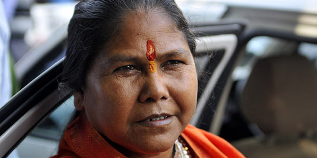 sadhvi niranjan jyoti says gayatri prajapati adoptive son of mulayam singh