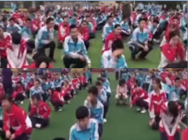 This is how Yongmao Middle School at  Guizhou china  punish for mobile phones