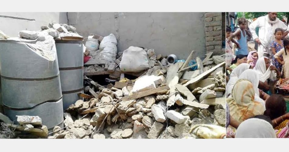 roof fall in ferozpur punjab, 2 death, many injured