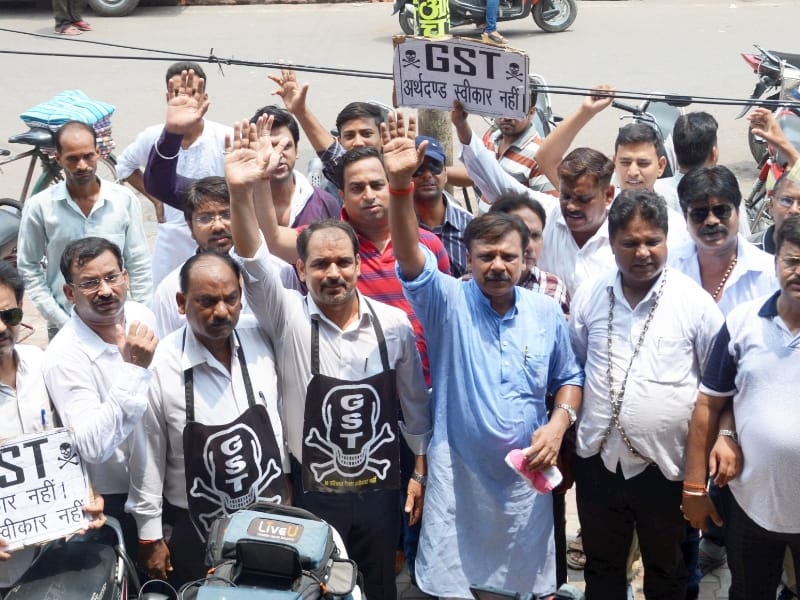 protest against GST and its effect in Lucknow.