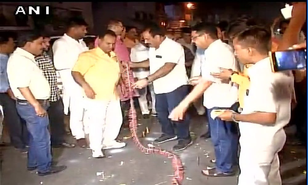 People celebrate launch of GST  