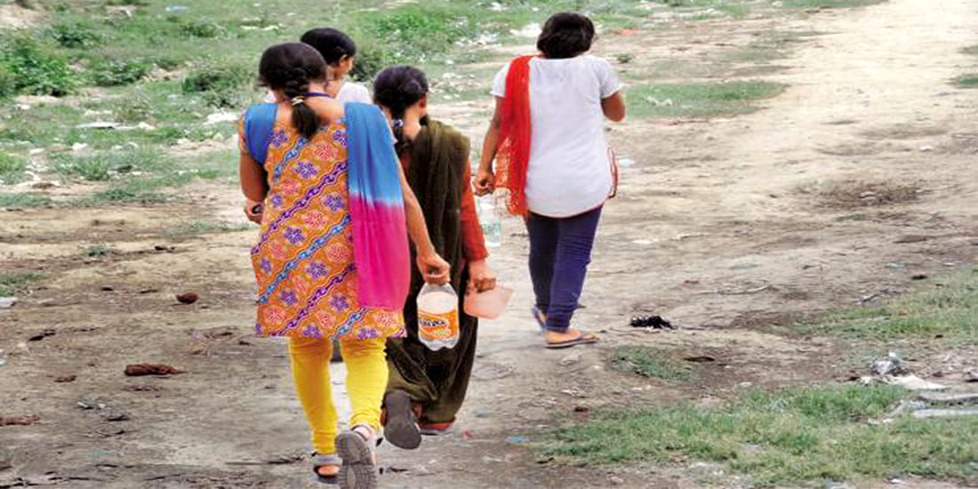 defecation in open at this village  