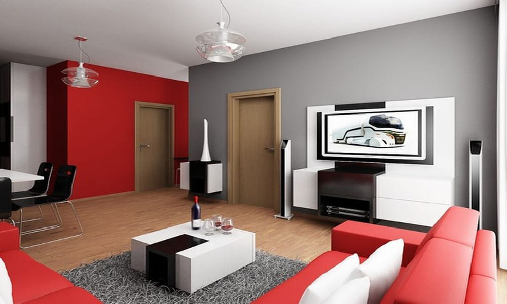 use red colors in rooms according to feng shui
