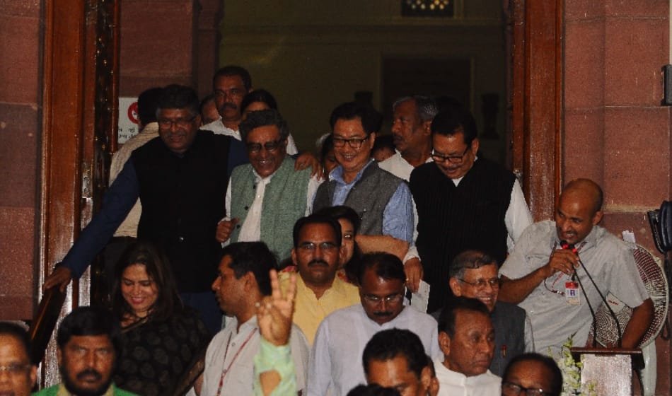 one congress parliamentarian reaches parliament at the time of gst roll out, here is the reason