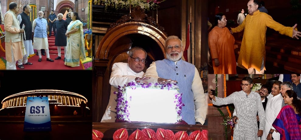 unseen photos of parliament during gst rollout in midnight, some mp busy in selfi and some in chats
