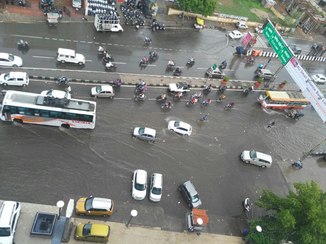 Monsoon rain swamped south western parts of rajasthan 