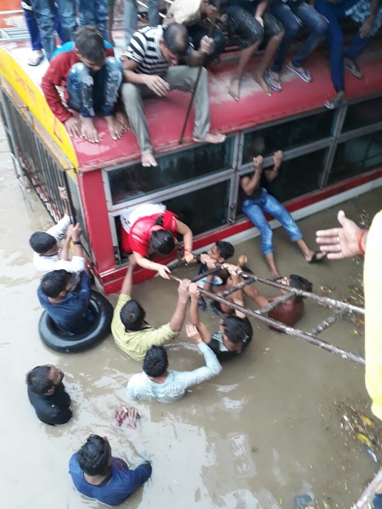 lucknow people suffered drainage system proble after frist rain