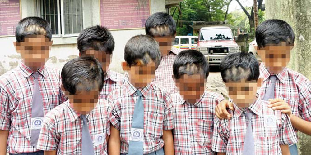 mumbai a private school staff humiliate 25-students give children forced haircuts/