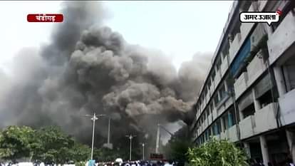  A massive fire in a building in chandigarh