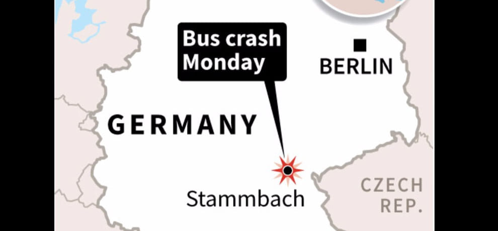 31 injured and 17 are missing when bus and truck collapsed in germany 