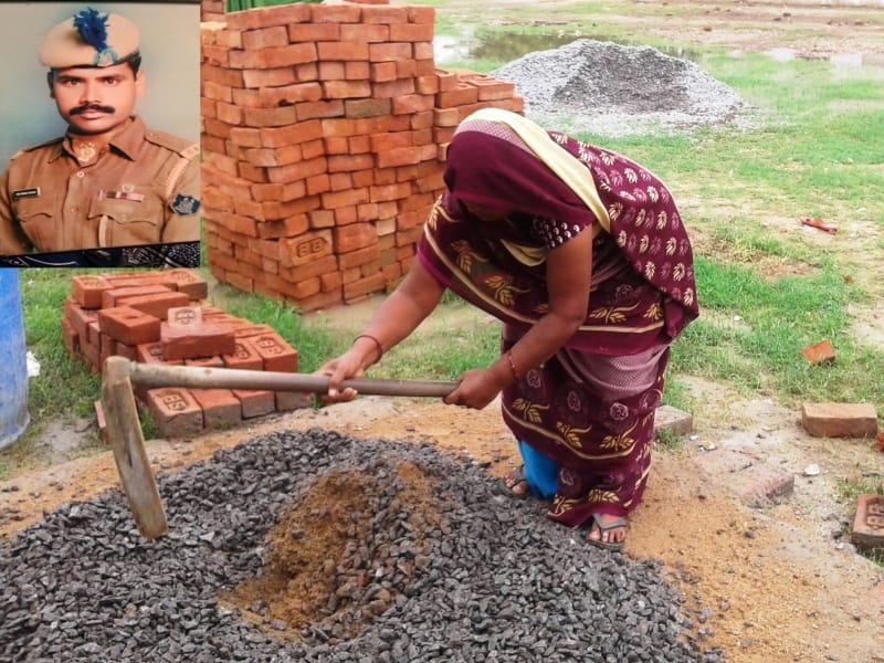 wife of martyr building graveyard of her husband herself