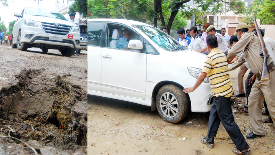 municipal commissioner car in mud