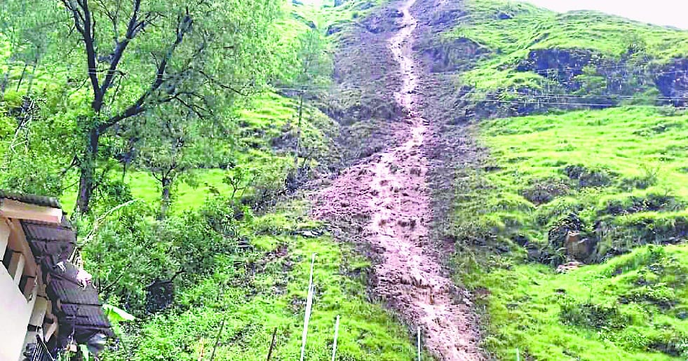 School leakage debris from the landslide