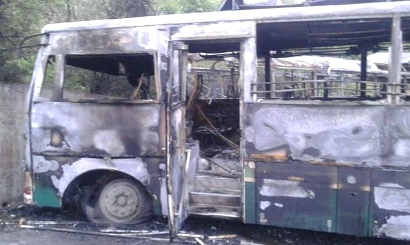 HRTC and Haryana Roadway Buses Gutted in Fire after Colide.
