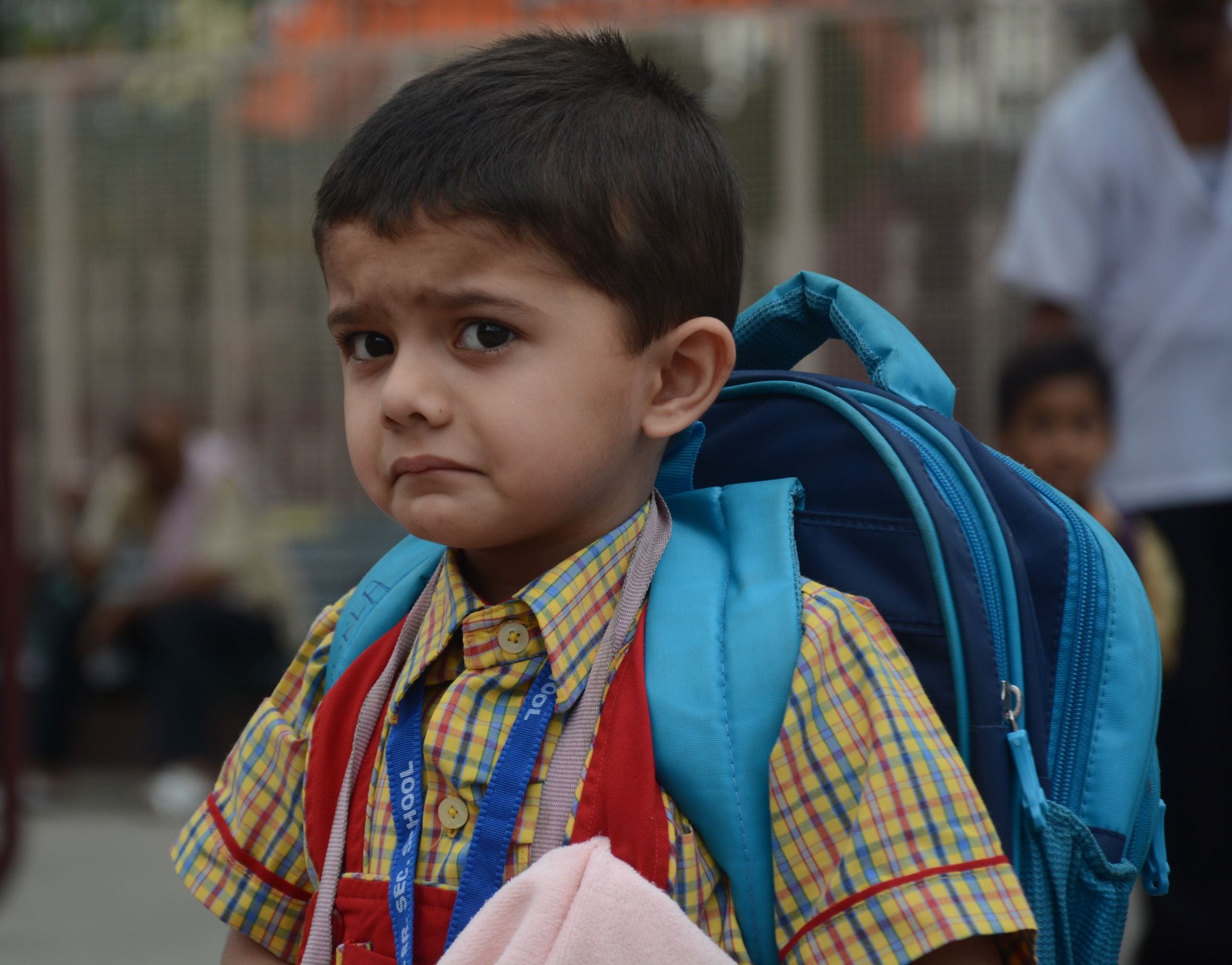 expressions of kids after reopen of schoosl in lucknow