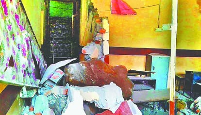 rubble in School due to landslide in pithoragarh