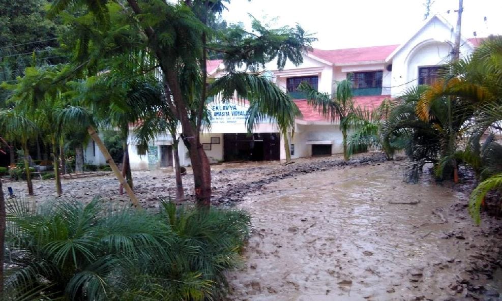 students spend night in danger in kalsi school