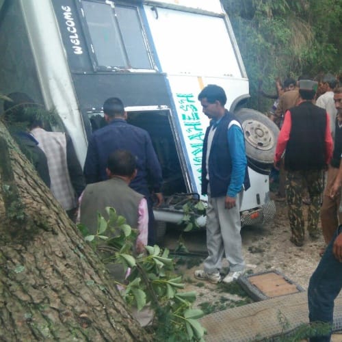 Himachal Pradesh Mandi Six killed as bus falls into gorge