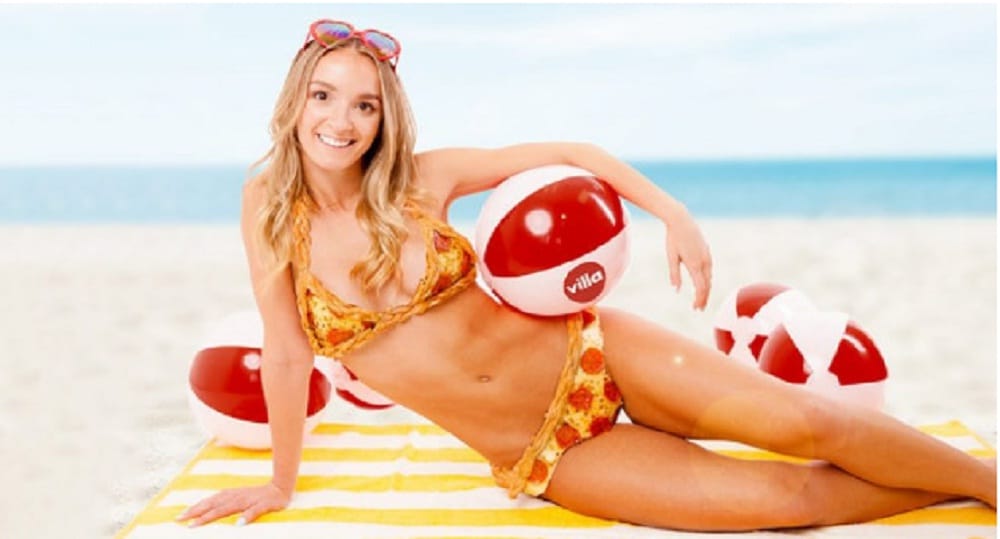 here arrives pizza bikini worth 10 thousand dollars but can not swim in it