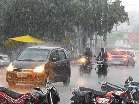 All day long, rainy day in the evening