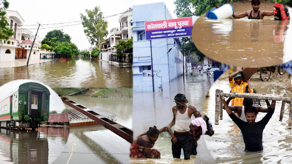 heavy rain in kanpur city