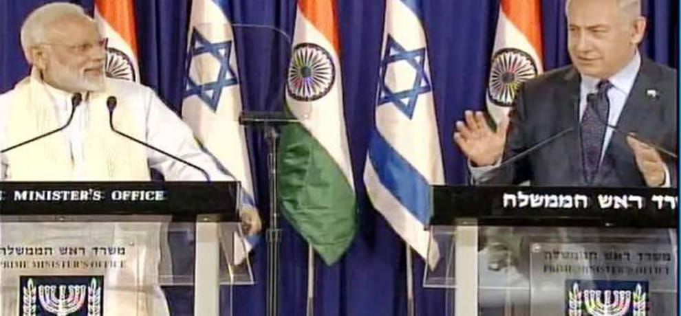 press conference between pm modi and benjamin netanyahu in israel