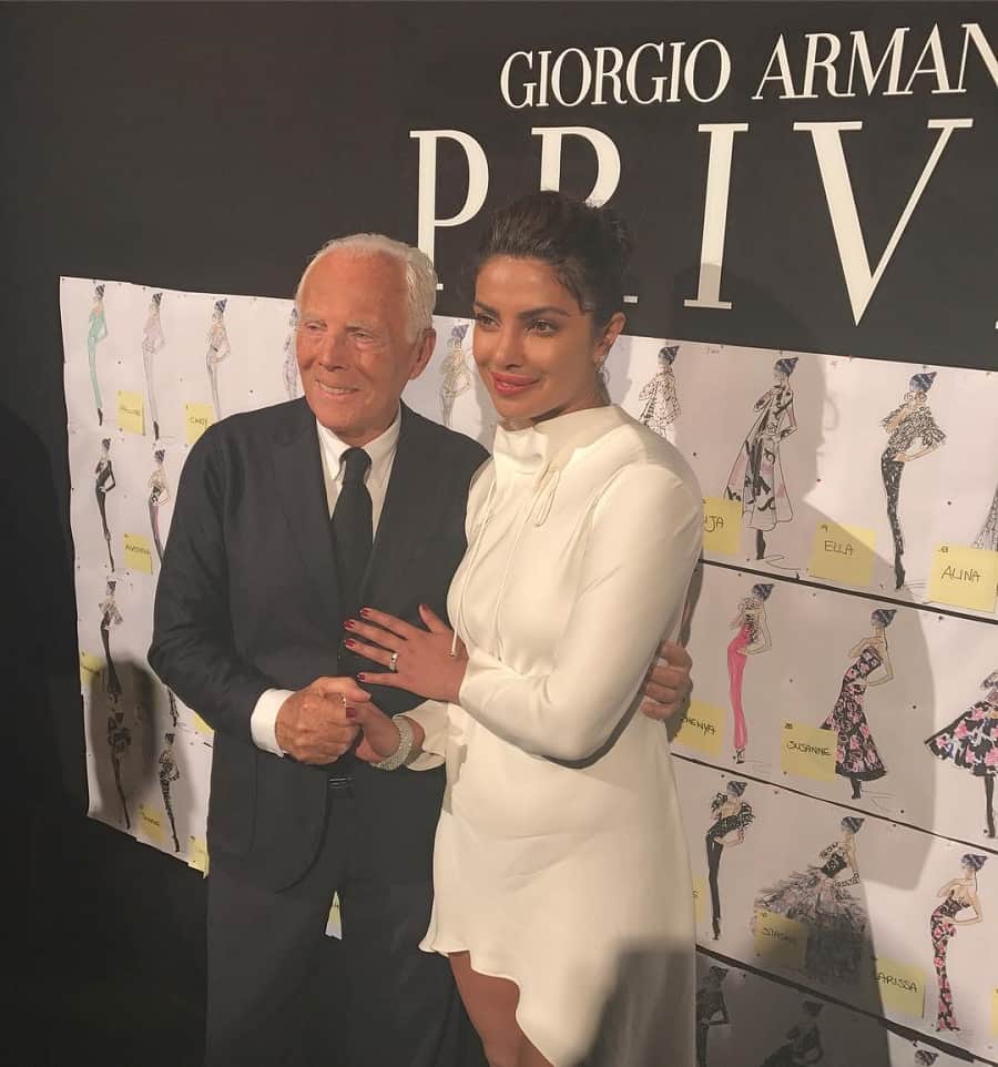 priyanka chopra at paris fashion week with armani naomiwatts sophia loren kate winslet
