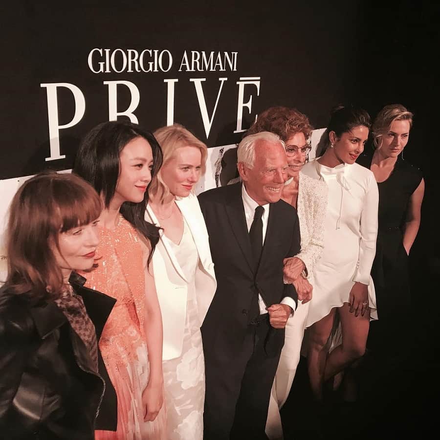 priyanka chopra at paris fashion week with armani naomiwatts sophia loren kate winslet