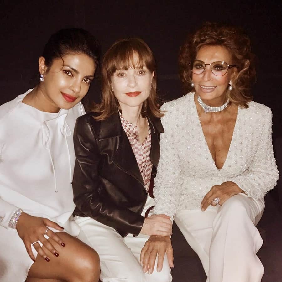 priyanka chopra at paris fashion week with armani naomiwatts sophia loren kate winslet