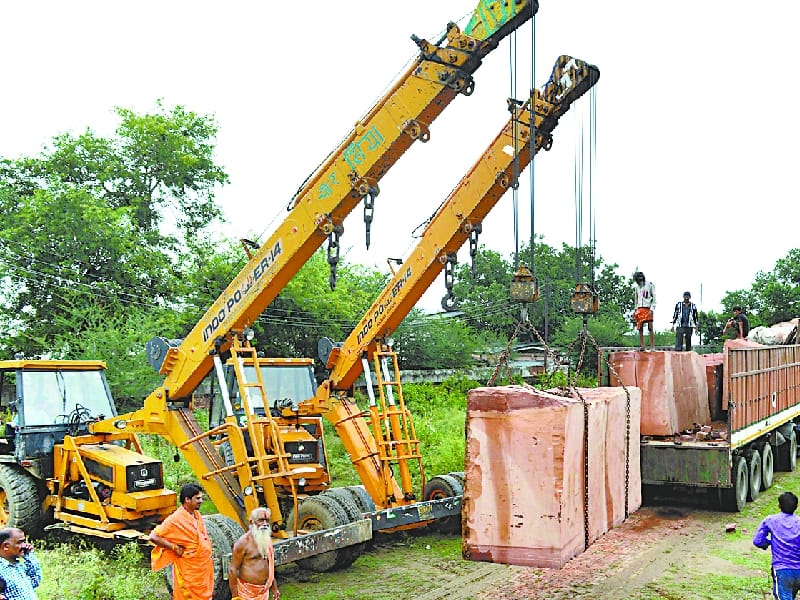 stones brought in ayodhya to build ram temple.