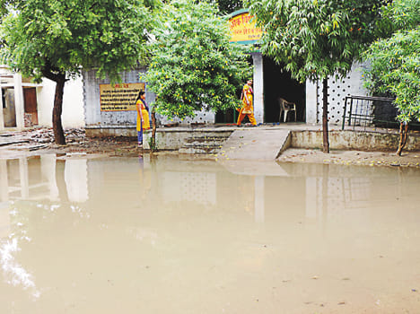 Rain water in school