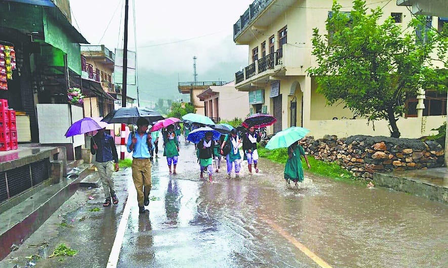 Two houses damaged by heavy rain, a family shift