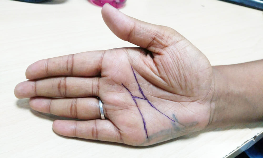 know about h letter, who have on palm of your hand