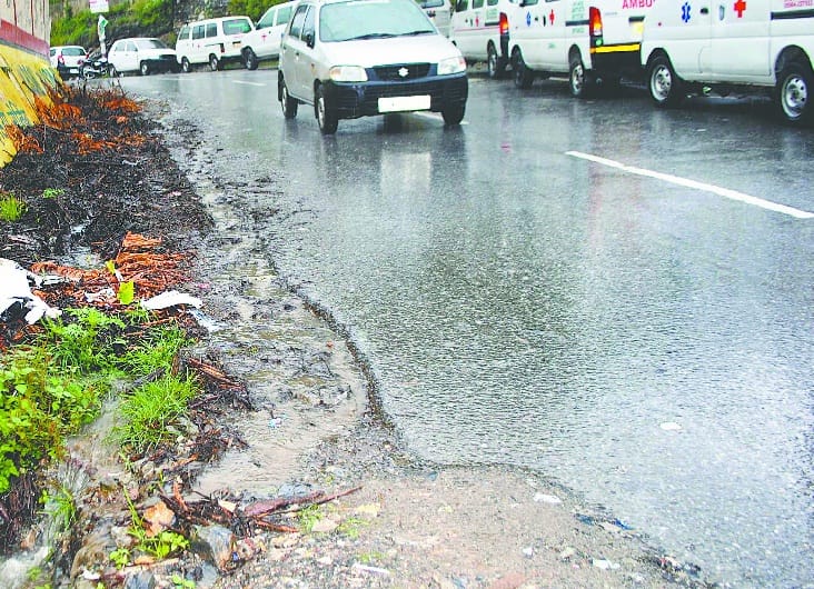 Rain water on the streets