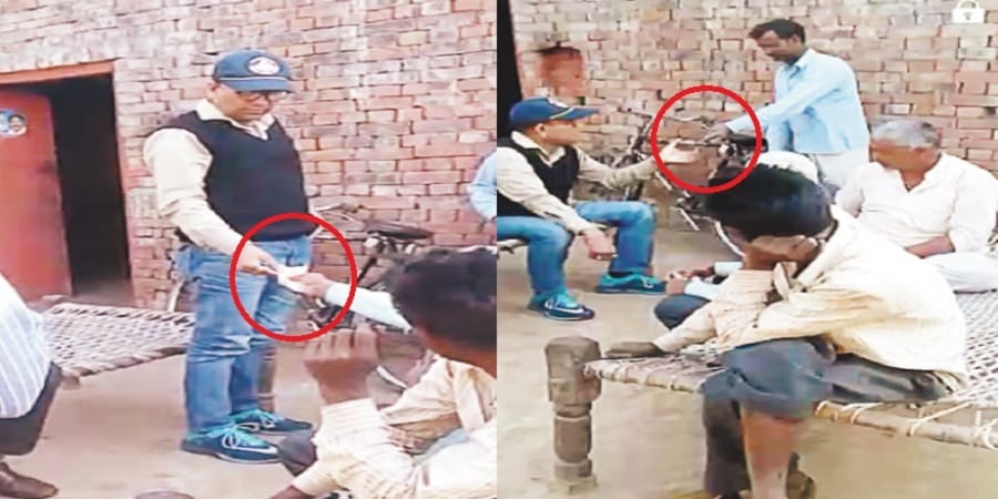 Video Viral: Lekhpal was captured in a camera taking bribes, victims pronounced pain