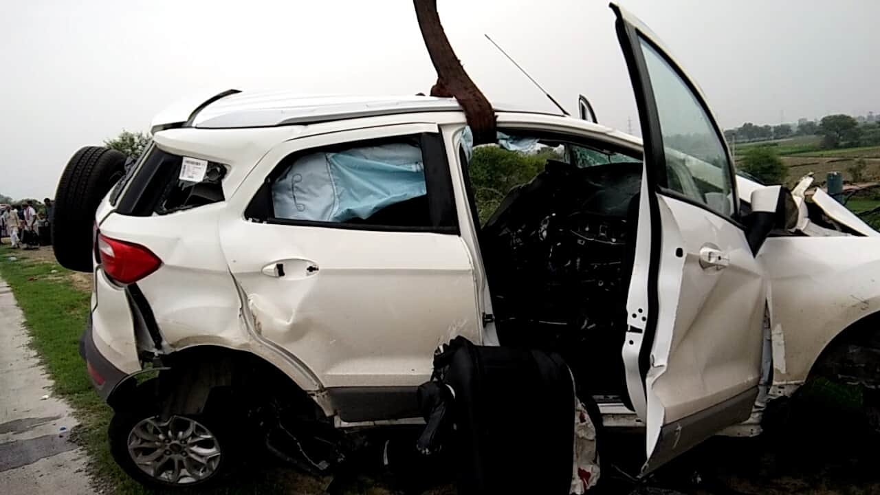 yamuna expressway mathura up car accident, ludhiana boys killed