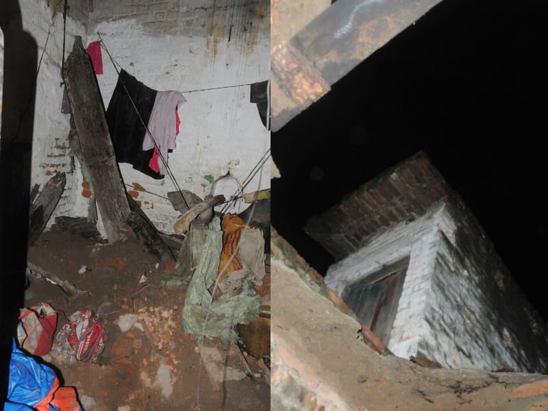 five injured in a home collapsed in bazarkhala in Lucknow.