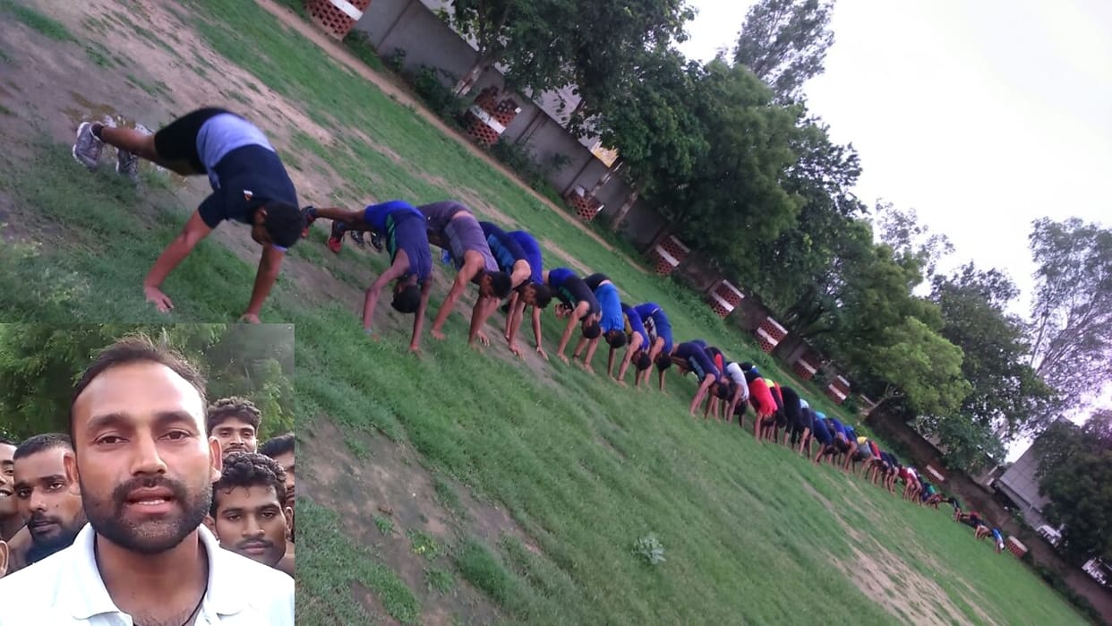 army man conducting free training camp in agra for youth