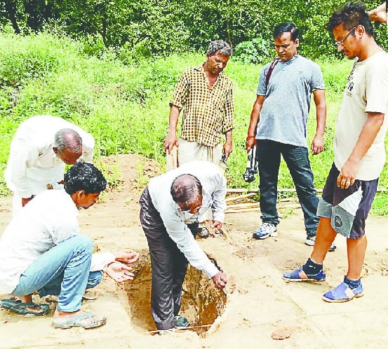 A raw and a solid furnace found in excavation