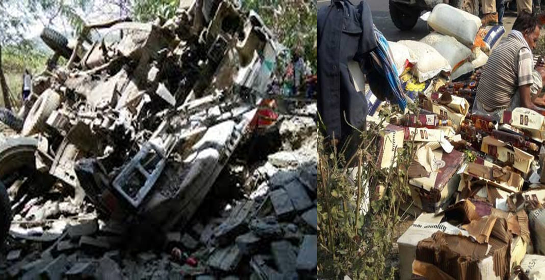 lady constable dead in raod accident sitting in liquor loaded dcm 