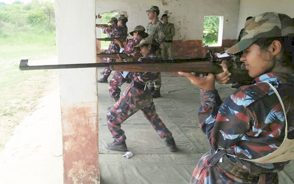 Women cadets shed sweat on firing range